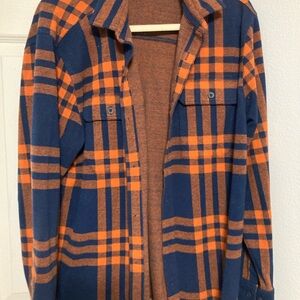 Alpine Design Navy and Rust Plaid Jacket